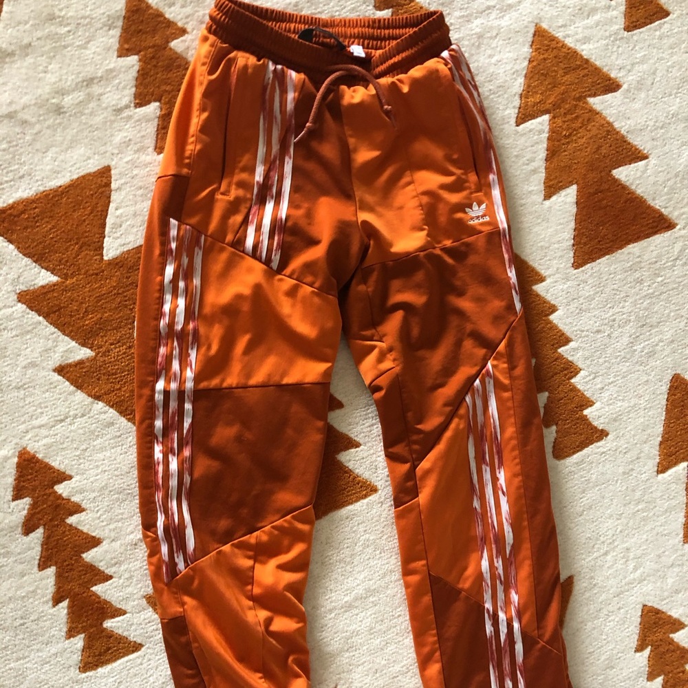 Orange adidas track pant